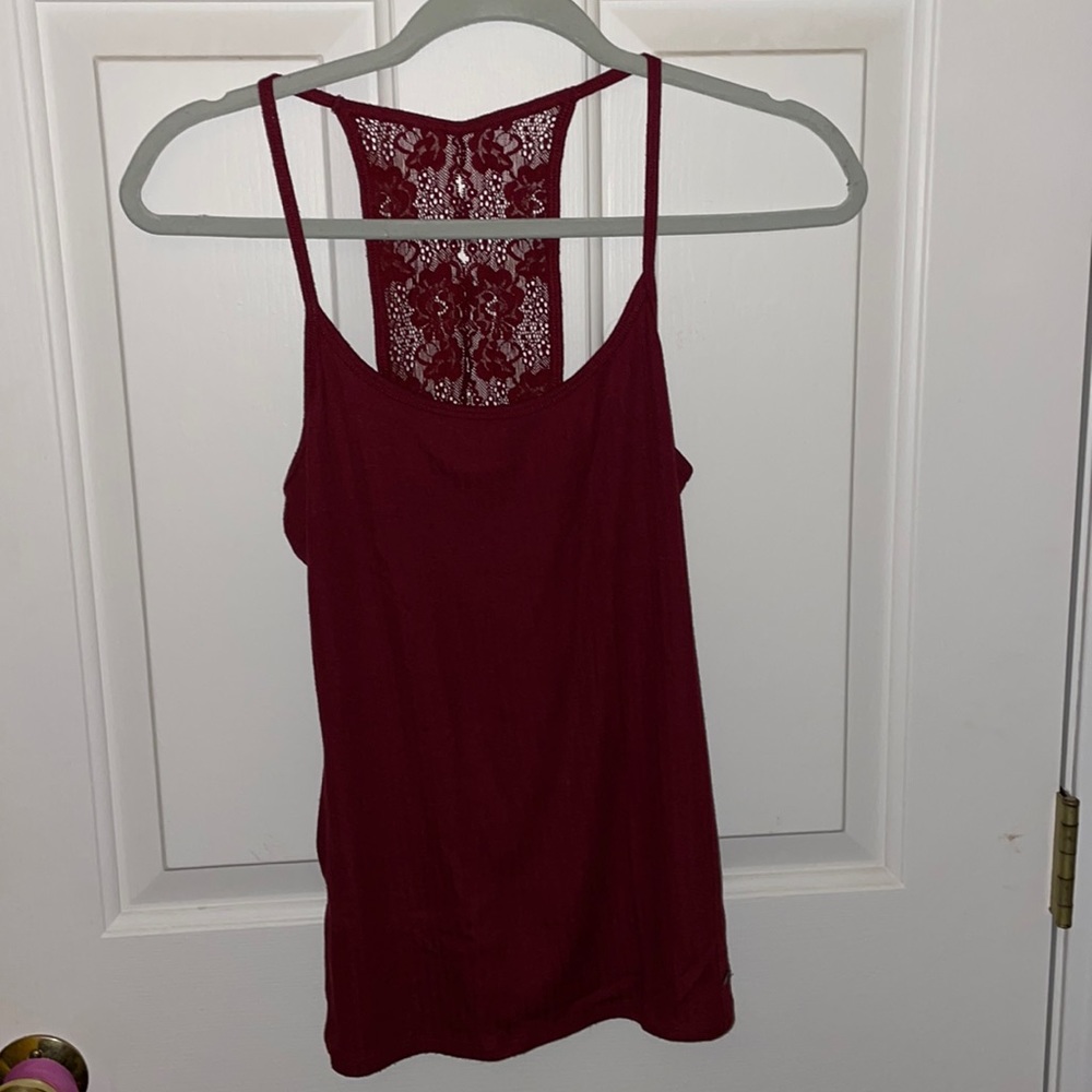 Maroon Hollister Camisole w/ Lace Back